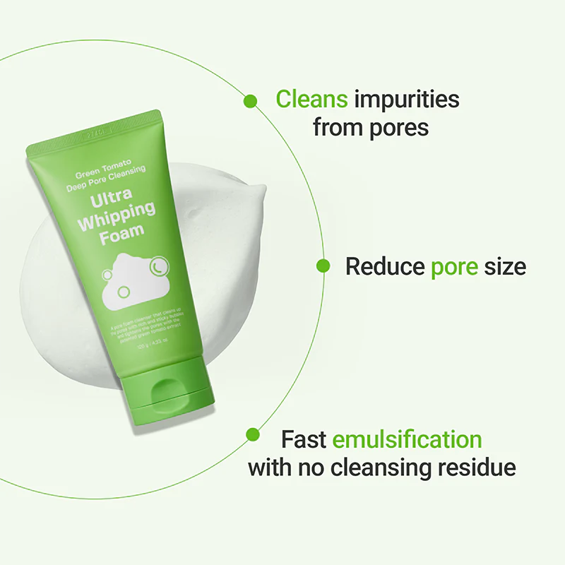 Green Tomato Deep Pore Cleansing Ultra Whipping Foam - Image 4